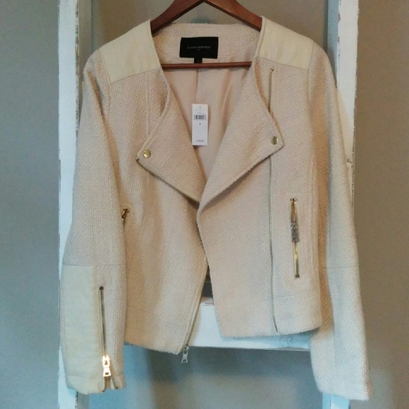 NWT Banana Republic Factory Moto Jacket, Size 4 - Picture 1 of 7